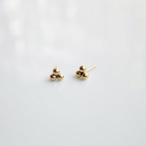 gold ball cluster earrings by little hawk jewelry